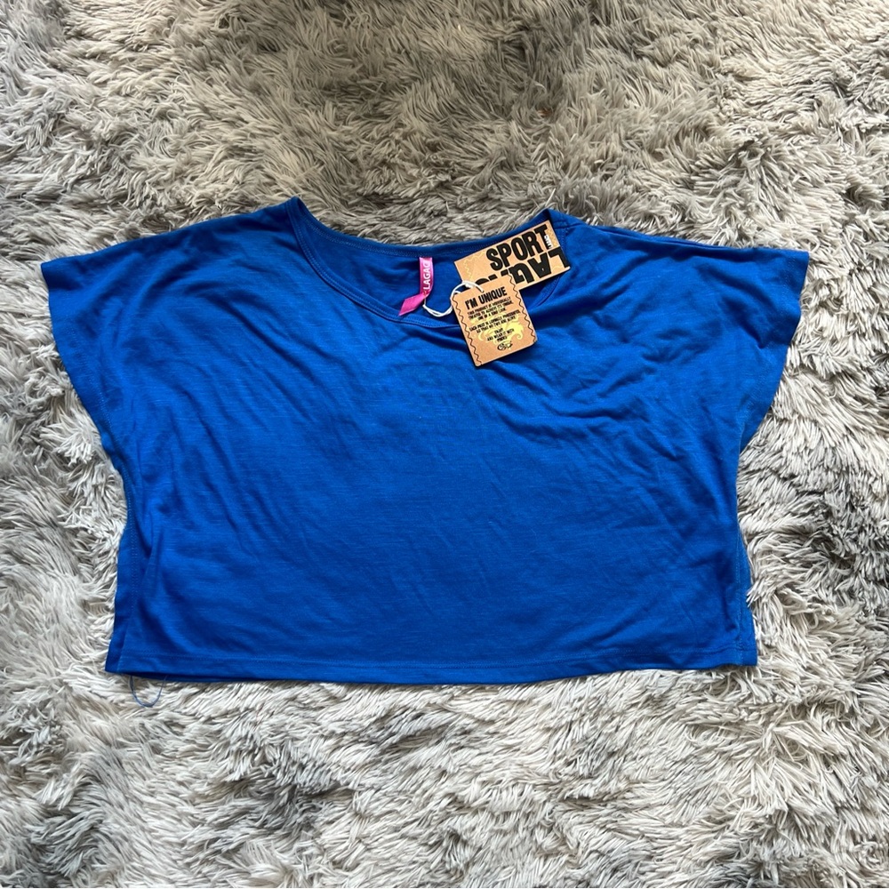 LAGACI SPORT ~New! NWT Large ~ Blur Crop Top